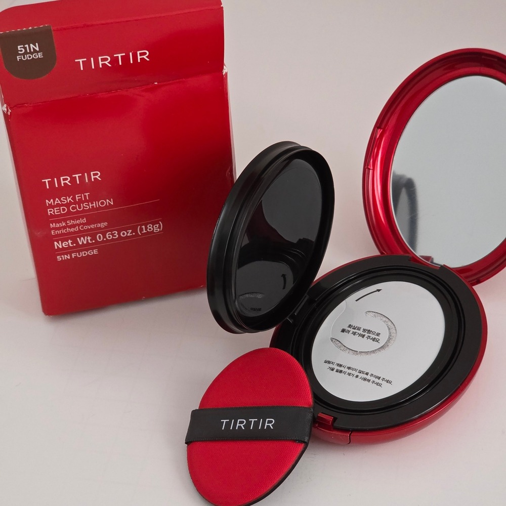 TIRTIR Mask Fit Red Cushion Foundation 51N Fudge 0.63 oz K-Beauty Mask Shield